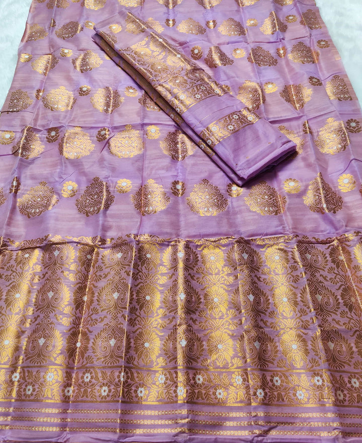 Copper Jari AC Cotton* Mekhela Chador