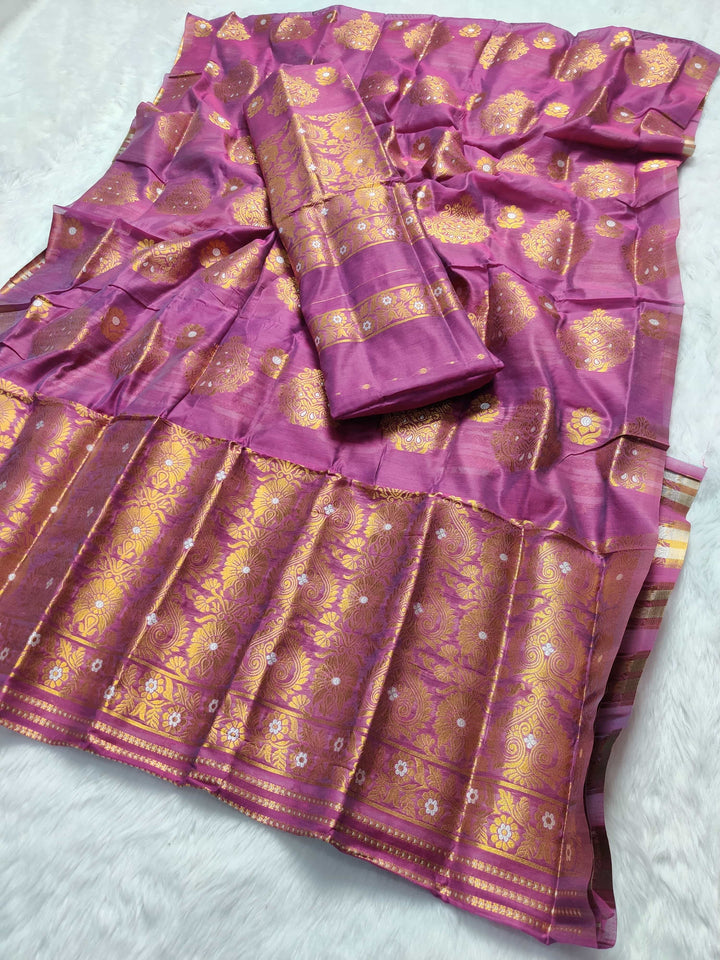 Copper Jari AC Cotton* Mekhela Chador