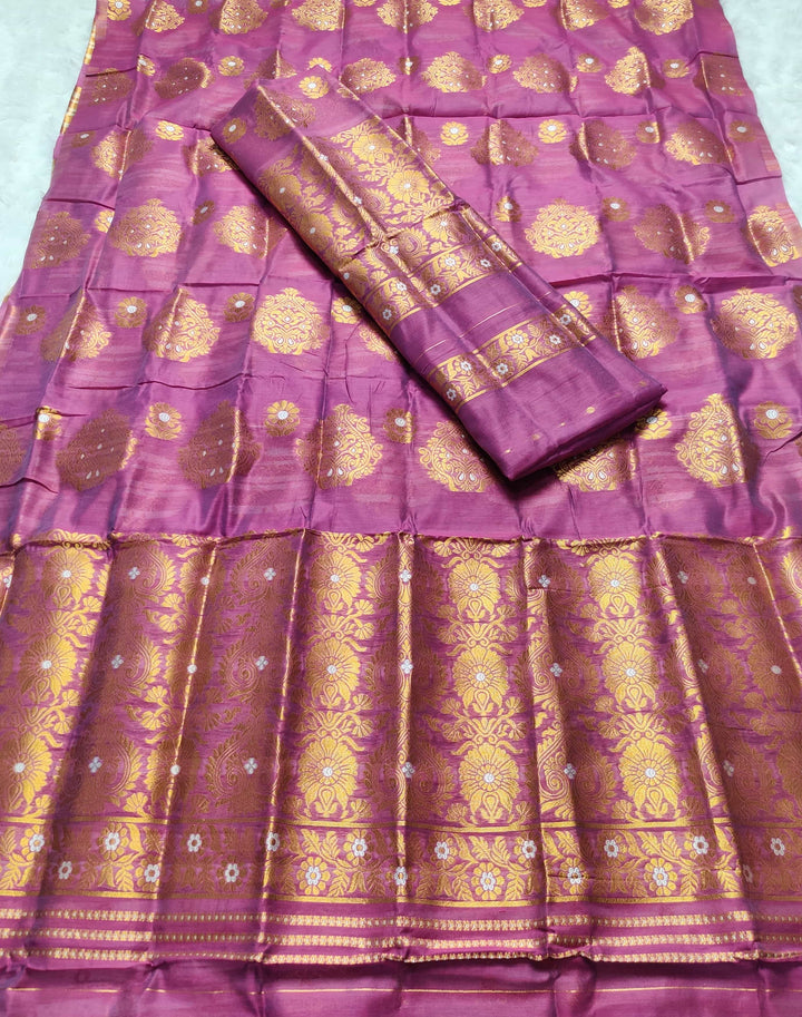 Copper Jari AC Cotton* Mekhela Chador