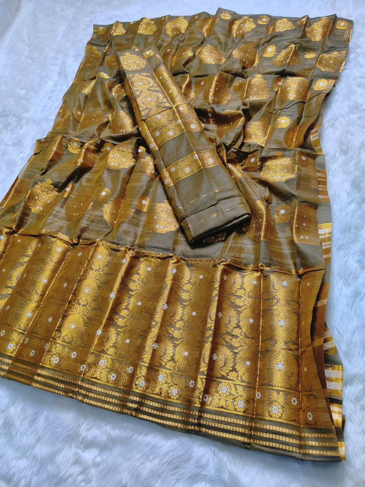 Copper Jari AC Cotton* Mekhela Chador