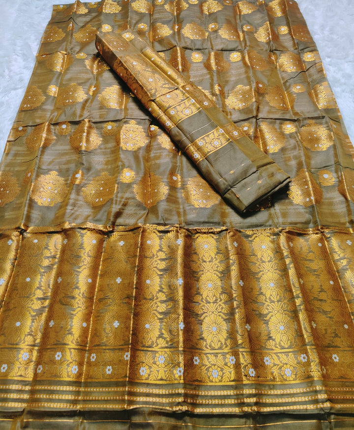 Copper Jari AC Cotton* Mekhela Chador