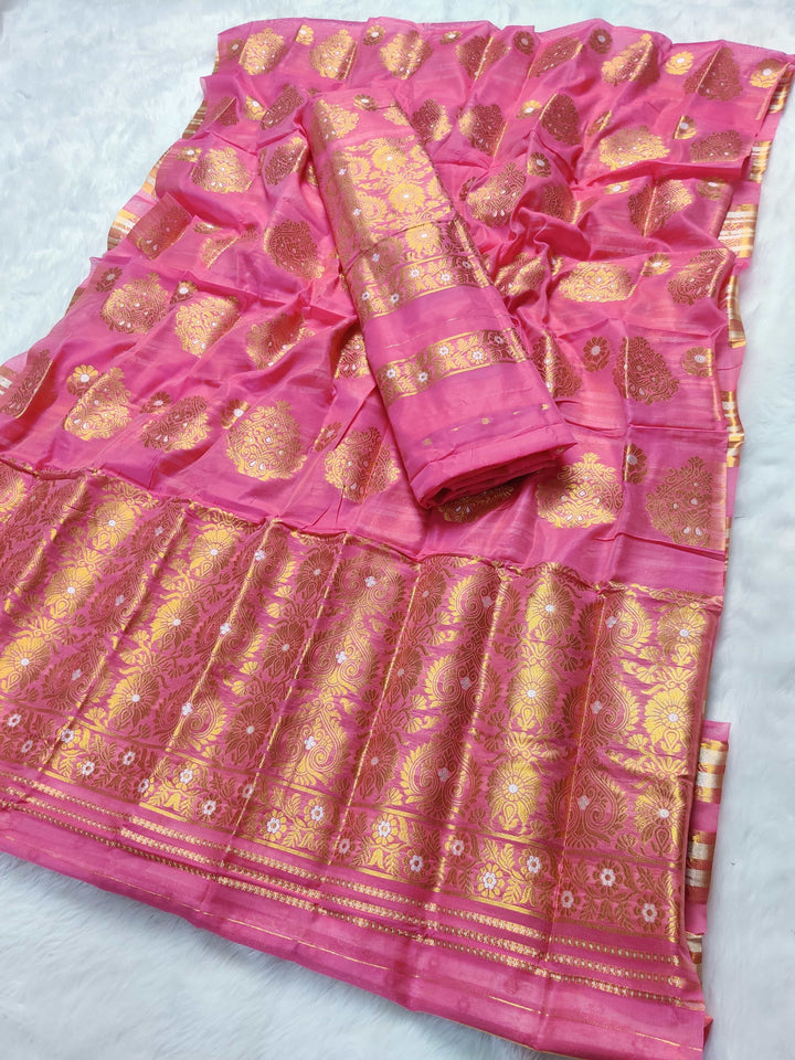 Copper Jari AC Cotton* Mekhela Chador