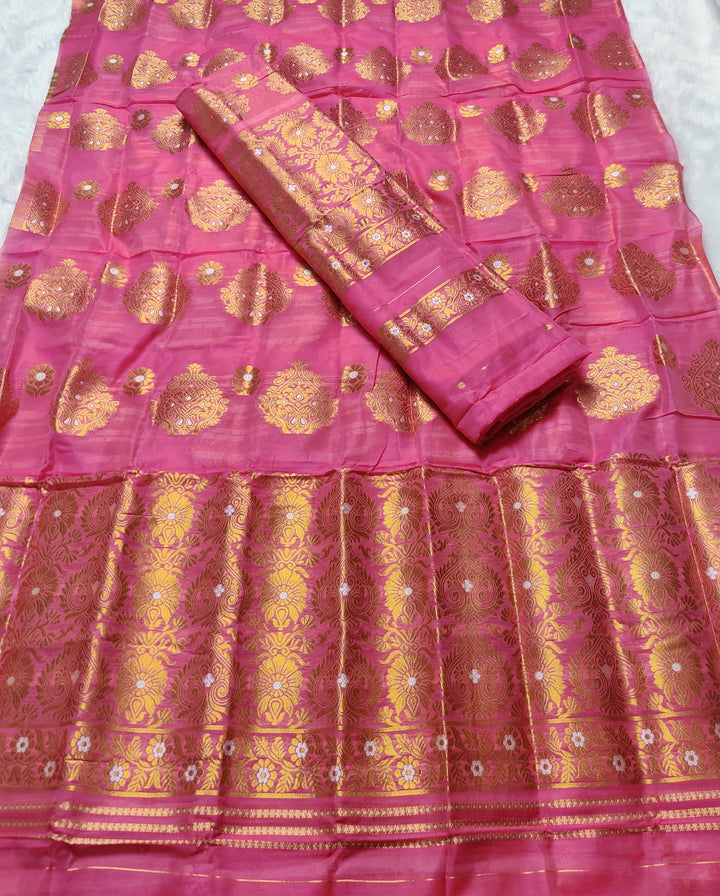 Copper Jari AC Cotton* Mekhela Chador
