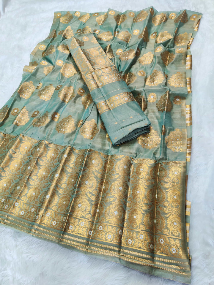 Copper Jari AC Cotton* Mekhela Chador