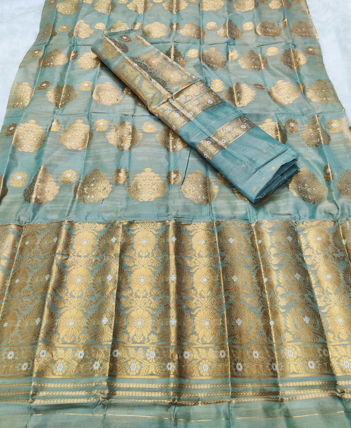 Copper Jari AC Cotton* Mekhela Chador