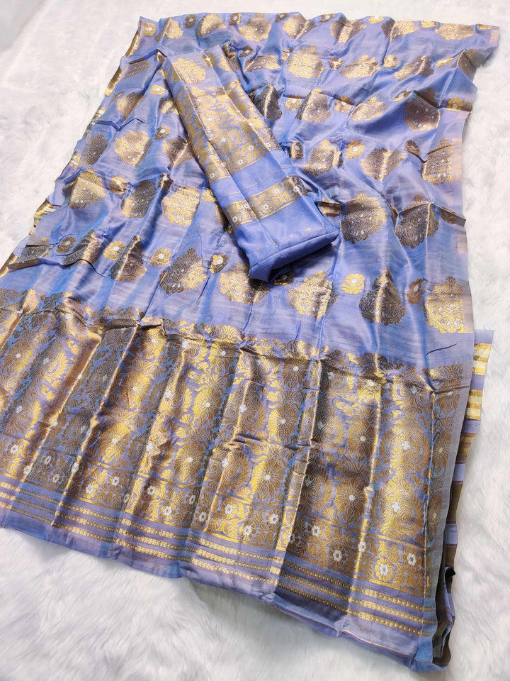 Copper Jari AC Cotton* Mekhela Chador