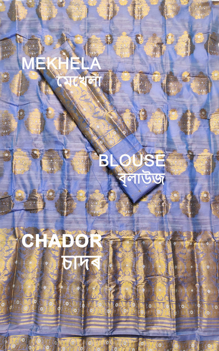 Copper Jari AC Cotton* Mekhela Chador