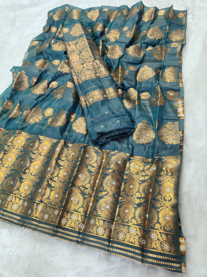 Copper Jari AC Cotton* Mekhela Chador