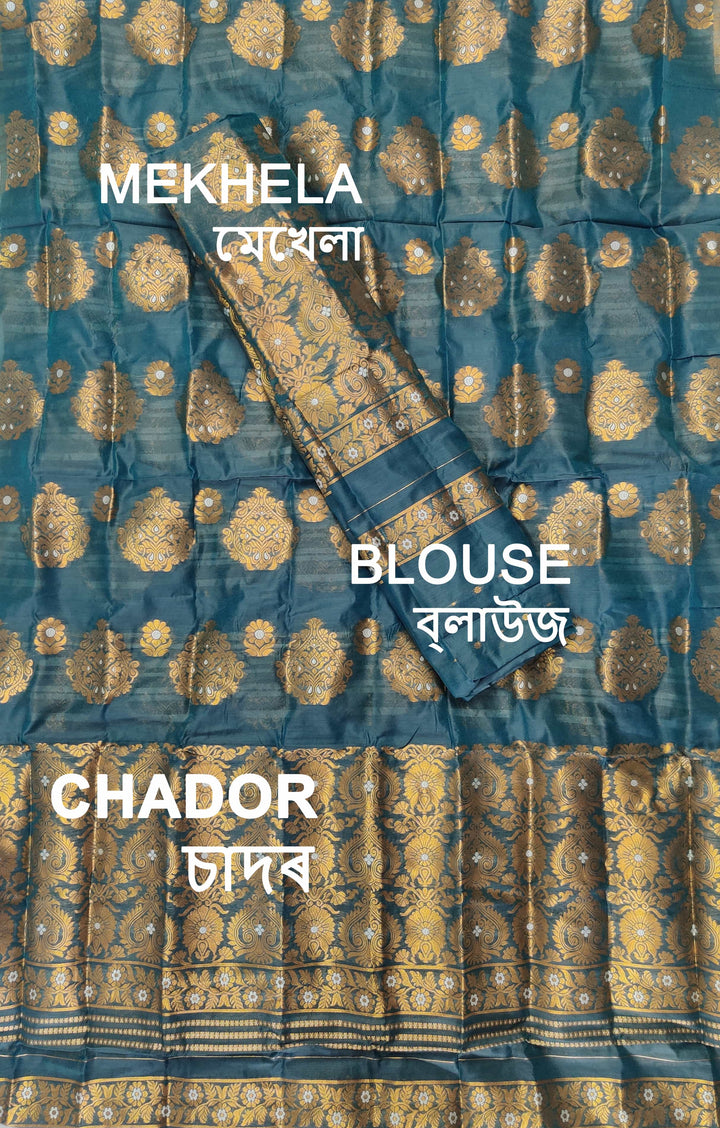 Copper Jari AC Cotton* Mekhela Chador