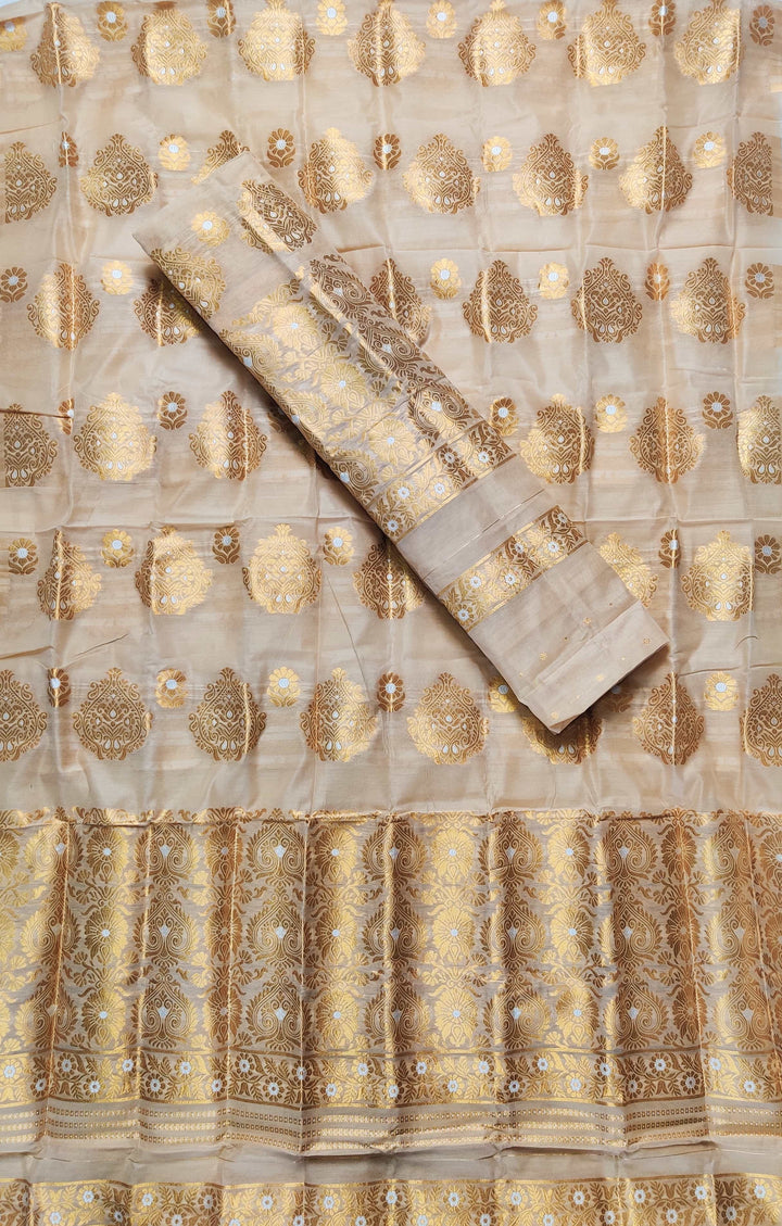 Copper Jari AC Cotton* Mekhela Chador