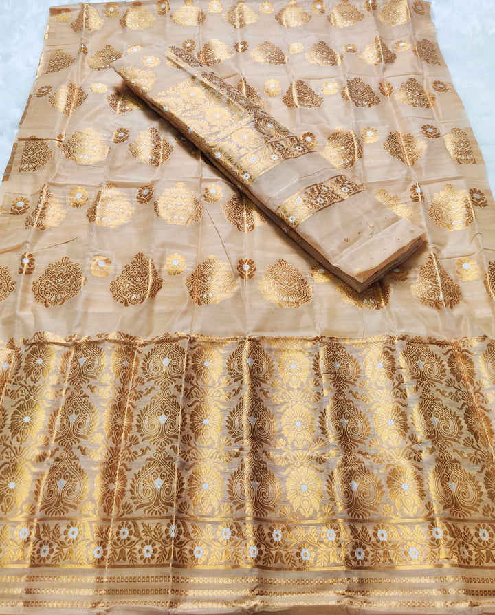 Copper Jari AC Cotton* Mekhela Chador
