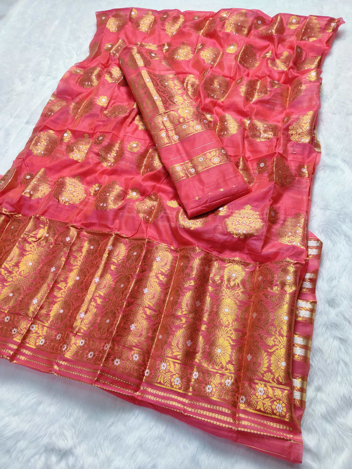 Copper Jari AC Cotton* Mekhela Chador