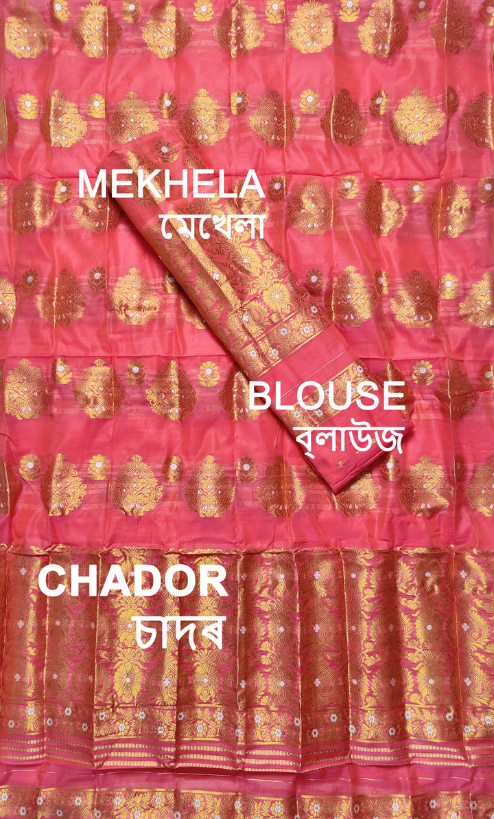 Copper Jari AC Cotton* Mekhela Chador