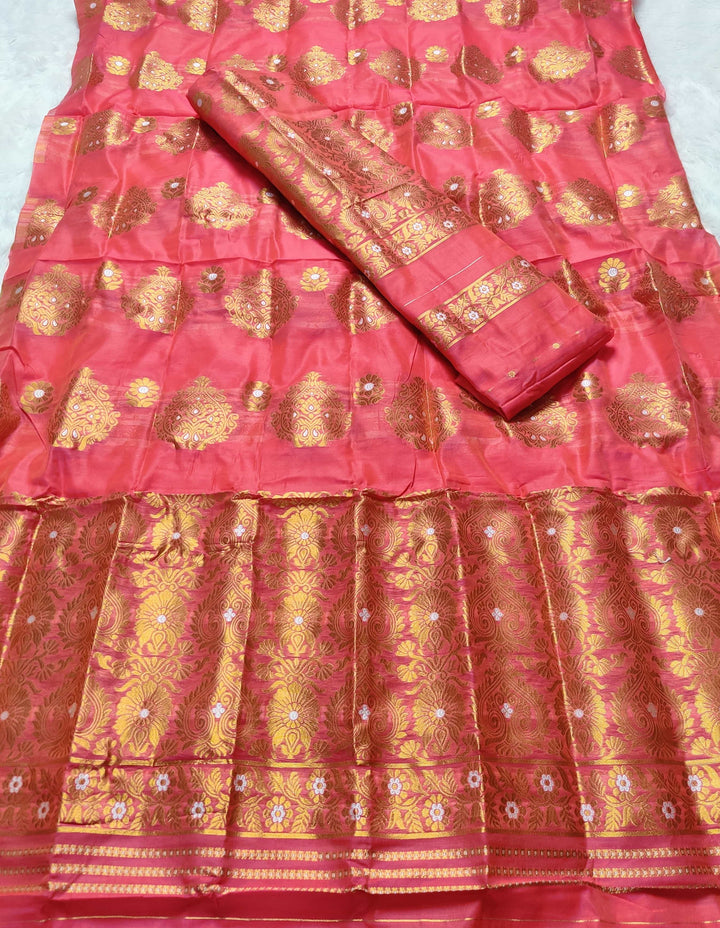 Copper Jari AC Cotton* Mekhela Chador