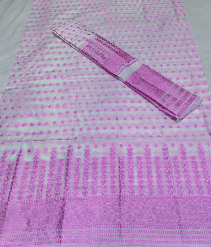 সূতাৰ- কাম (Dhaga-Work) এ চি কটন মেখলা চাদৰ 