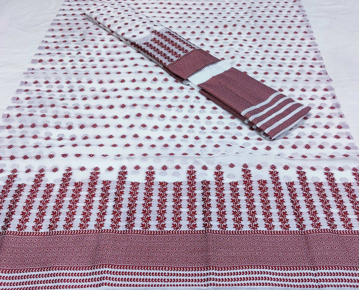 Weaving Dhaga Work AC Cotton* Mekhela Sador - Lata Aachal & Small Buti