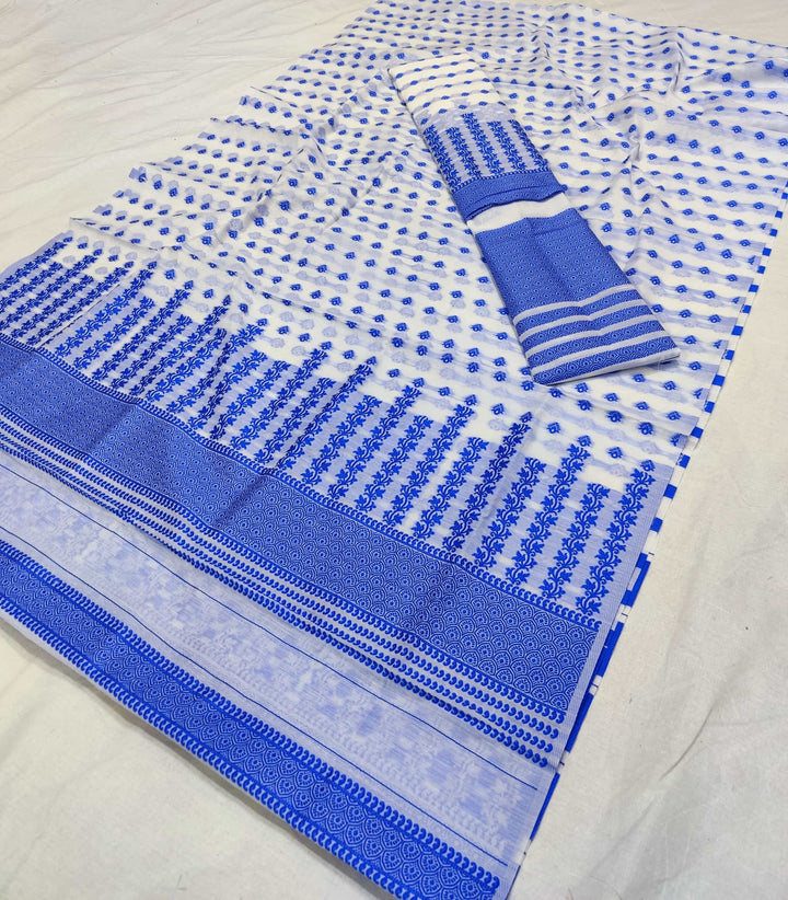 Weaving Dhaga Work AC Cotton* Mekhela Sador - Lata Aachal & Small Buti