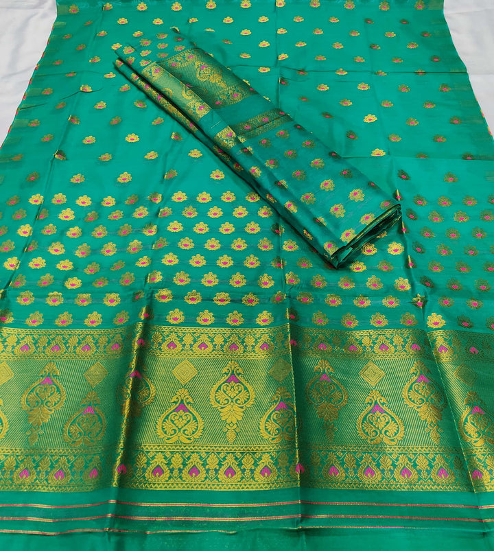 সোণ (Gold) গুনা এ চি কটন মেখলা চাদৰ 