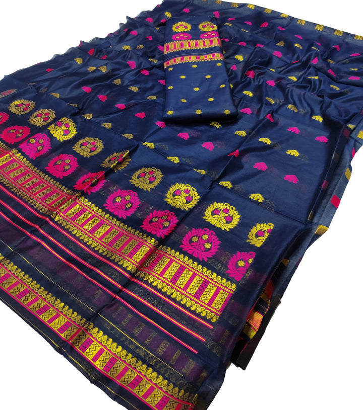 Jari-Dhaga AC Cotton* Mekhela Sador - King Khap With Miri Buti