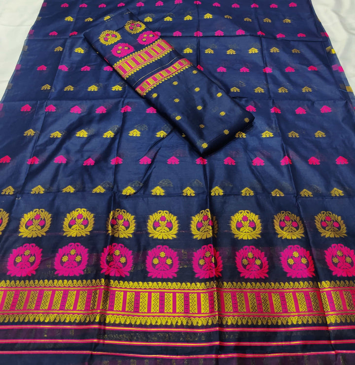 Jari-Dhaga AC Cotton* Mekhela Sador - King Khap With Miri Buti