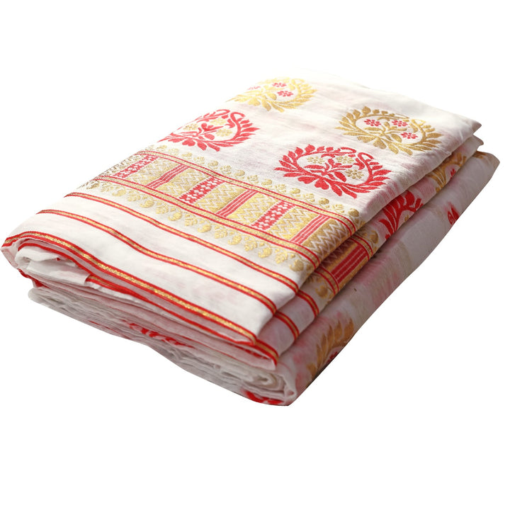 Jari-Dhaga AC Cotton* Mekhela Sador - King Khap With Miri Buti