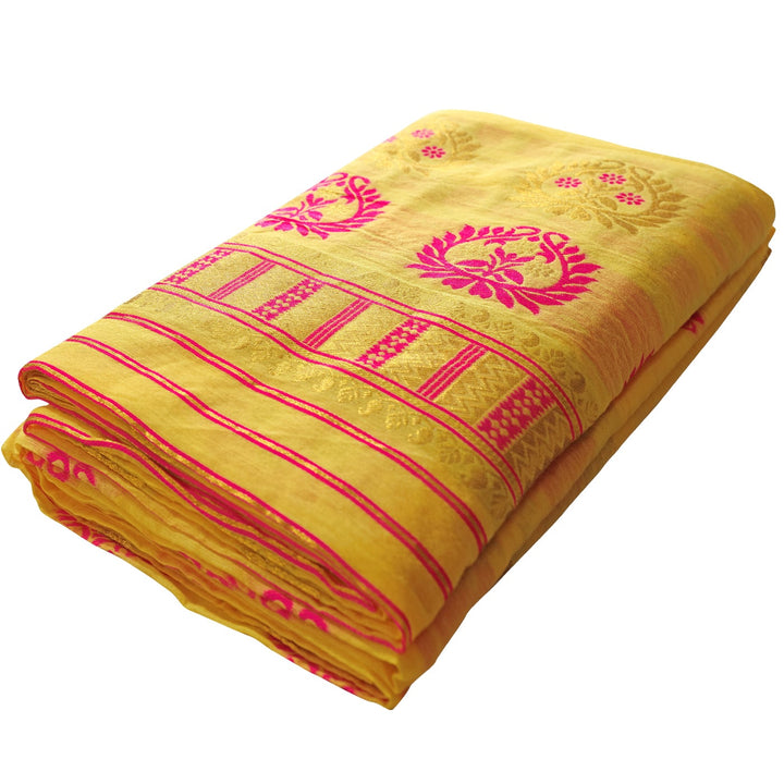 Jari-Dhaga AC Cotton* Mekhela Sador - King Khap With Miri Buti