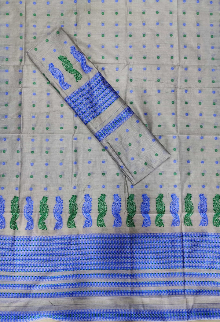 সূতাৰ- কাম (Dhaga-Work) এ চি কটন মেখলা চাদৰ
