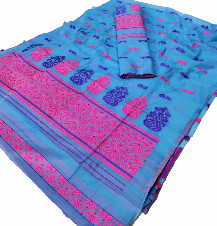 Weaving Two-Dhaga Work AC Cotton* Mekhela Sador