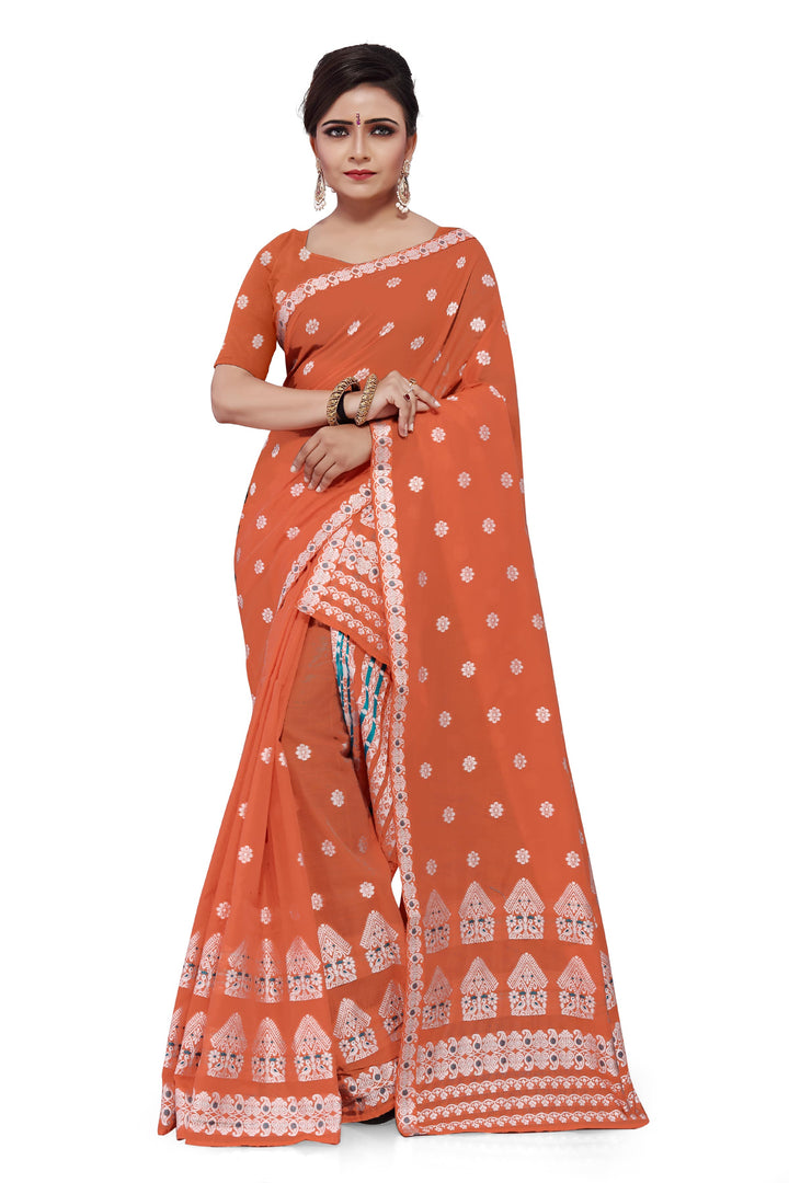 Weaving Dhaga Work AC Cotton* Mekhela Sador - Moor & Miri