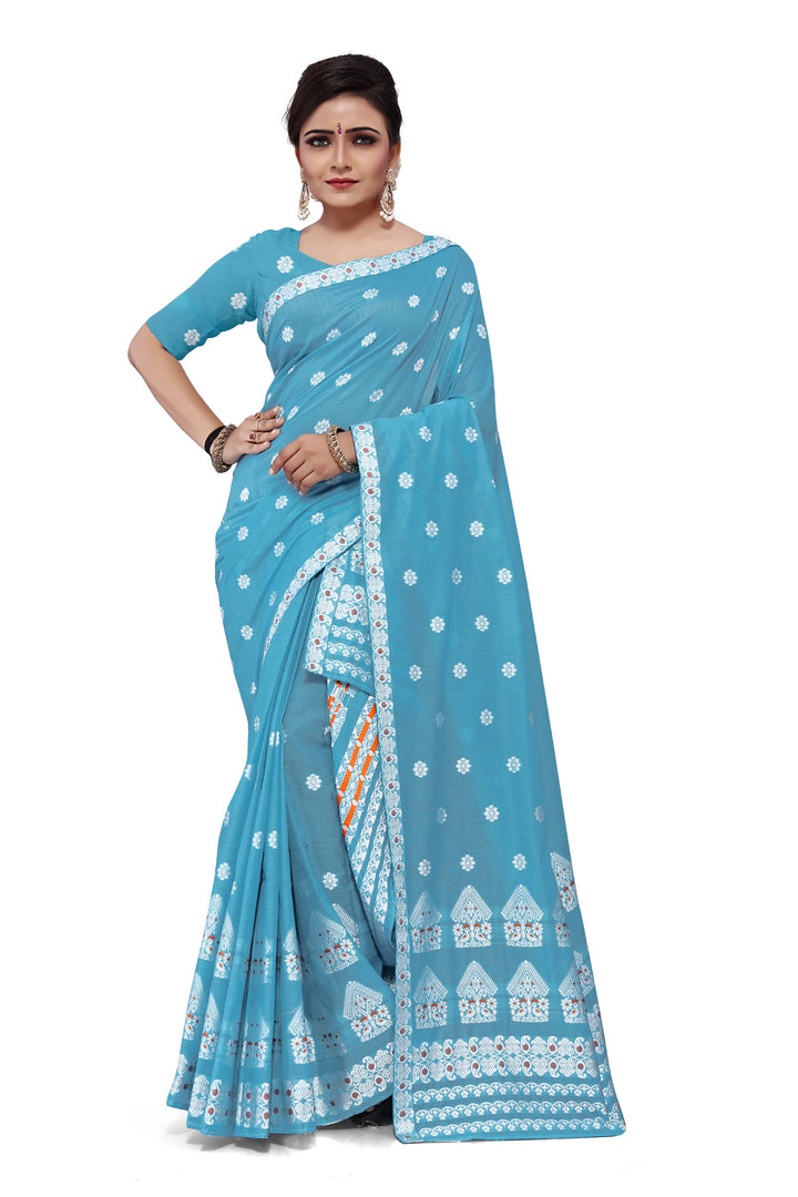 Weaving Dhaga Work AC Cotton* Mekhela Sador - Moor & Miri