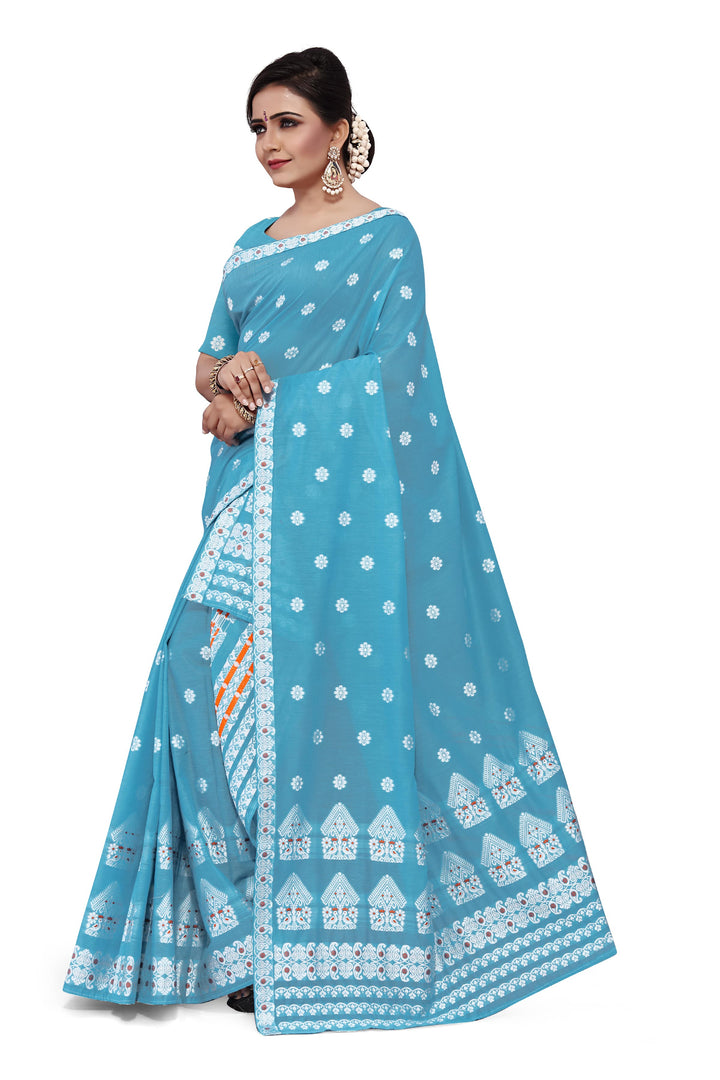 Weaving Dhaga Work AC Cotton* Mekhela Sador - Moor & Miri