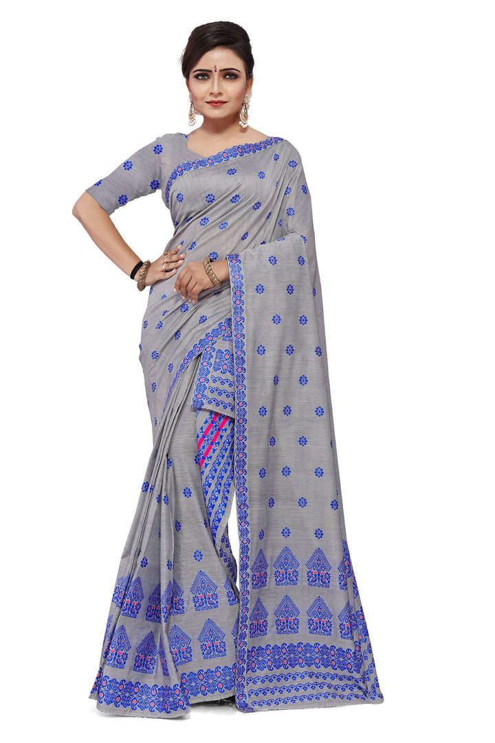 Weaving Dhaga Work AC Cotton* Mekhela Sador - Moor & Miri