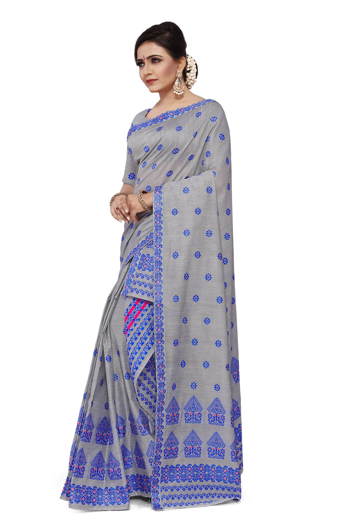 Weaving Dhaga Work AC Cotton* Mekhela Sador - Moor & Miri