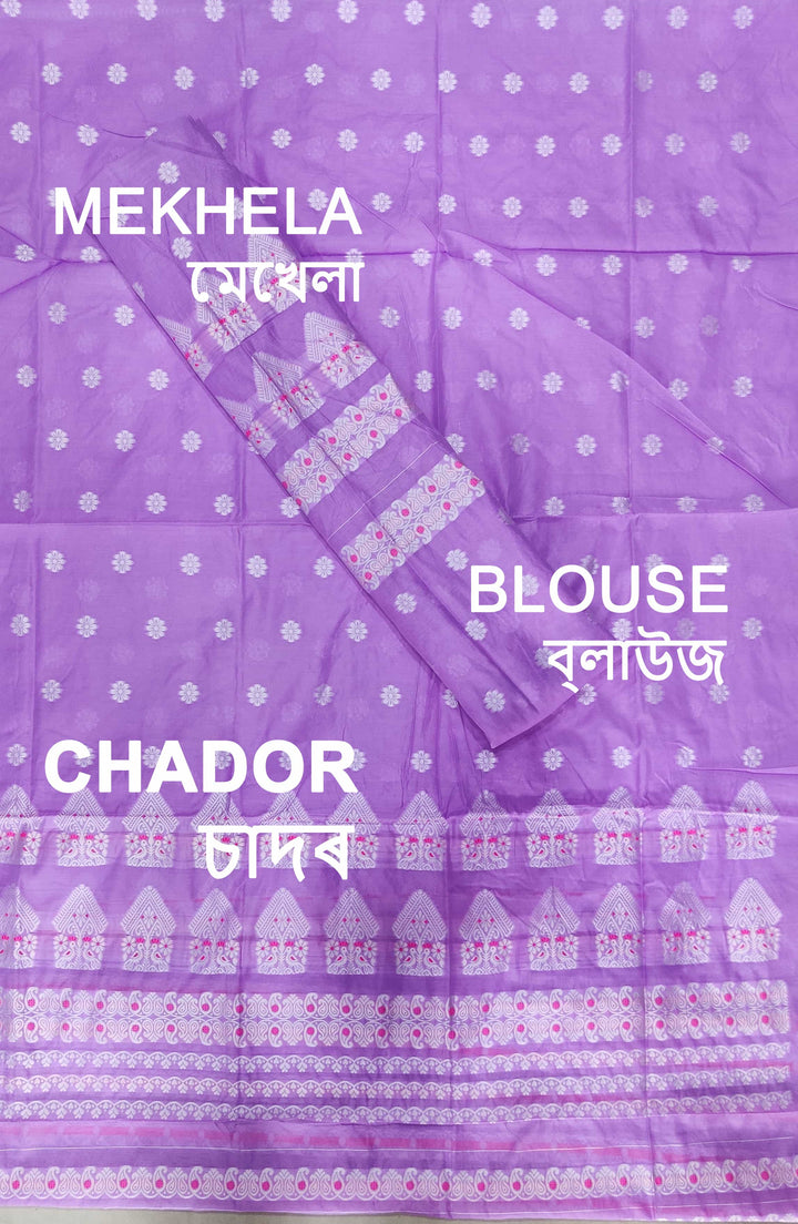 Weaving Dhaga Work AC Cotton* Mekhela Sador - Moor & Miri
