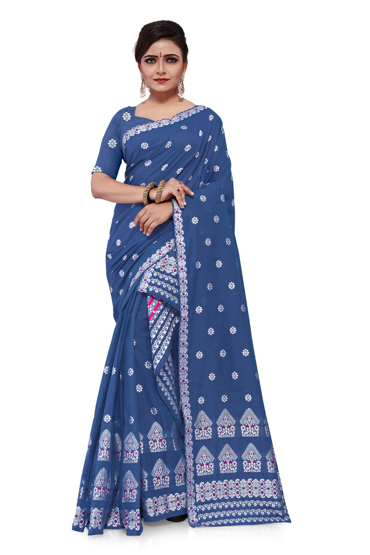 Weaving Dhaga Work AC Cotton* Mekhela Sador - Moor & Miri