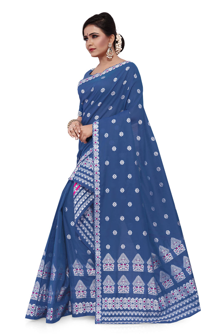 Weaving Dhaga Work AC Cotton* Mekhela Sador - Moor & Miri