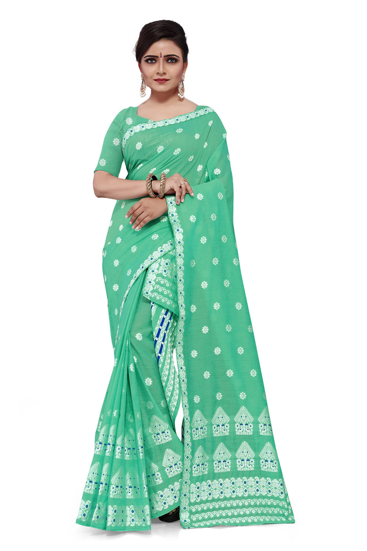 Weaving Dhaga Work AC Cotton* Mekhela Sador - Moor & Miri