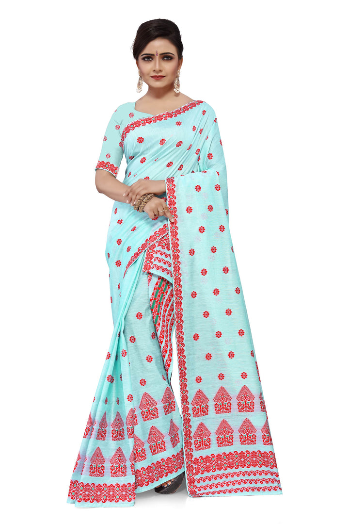 Weaving Dhaga Work AC Cotton* Mekhela Sador - Moor & Miri