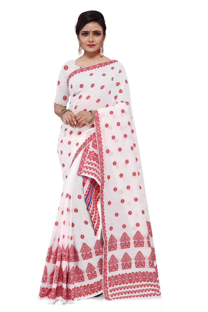 Weaving Dhaga Work AC Cotton* Mekhela Sador - Moor & Miri