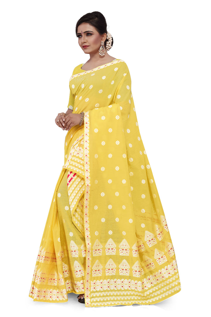 Weaving Dhaga Work AC Cotton* Mekhela Sador - Moor & Miri