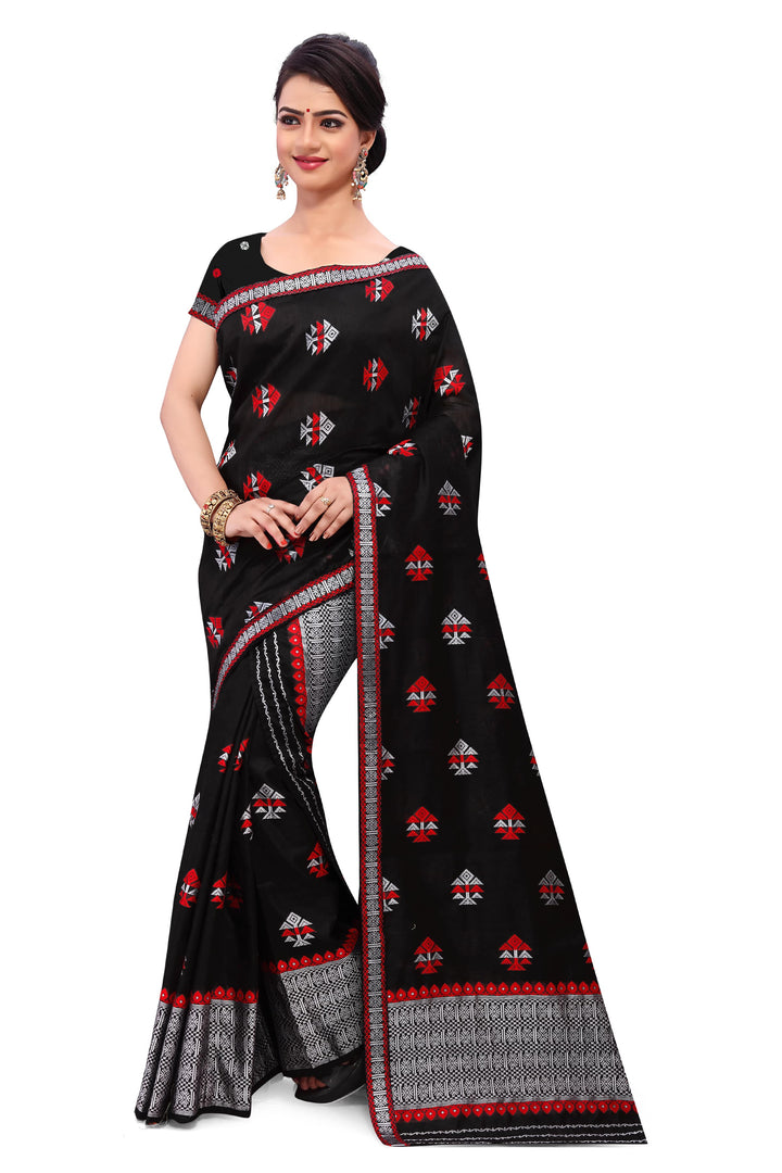 সূতাৰ- কাম (Dhaga-Work) এ চি কটন মেখলা চাদৰ