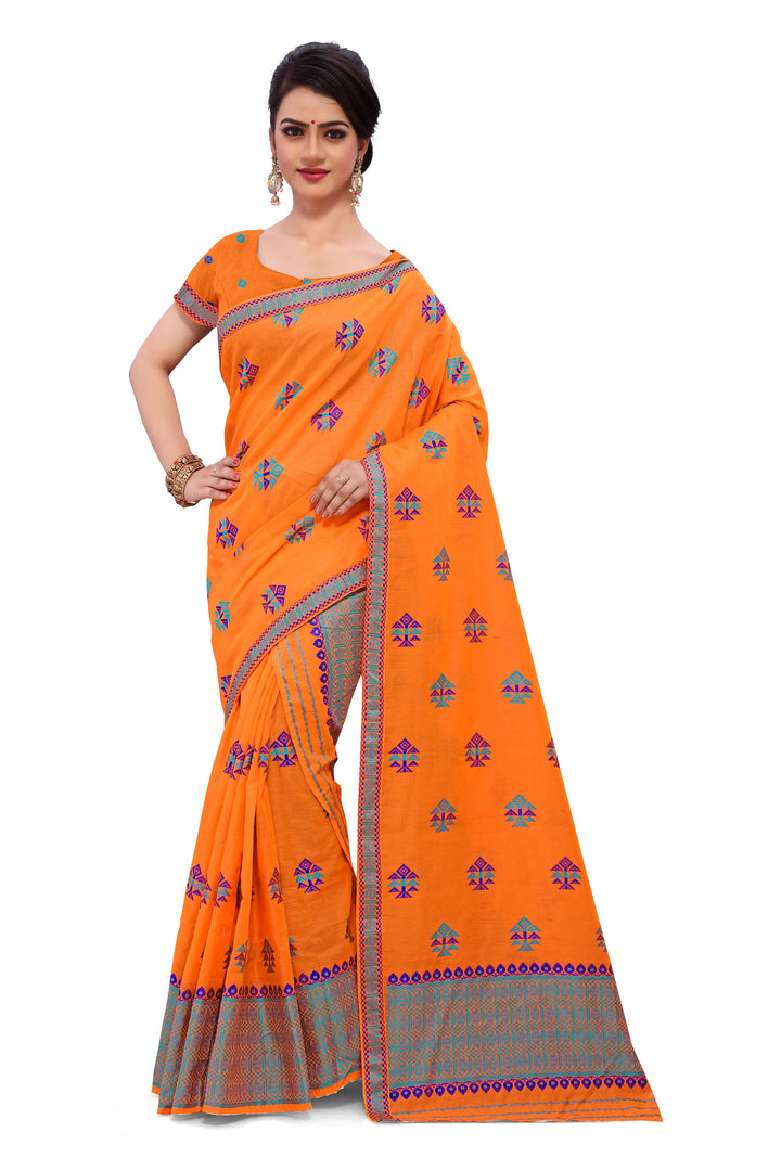 সূতাৰ- কাম (Dhaga-Work) এ চি কটন মেখলা চাদৰ