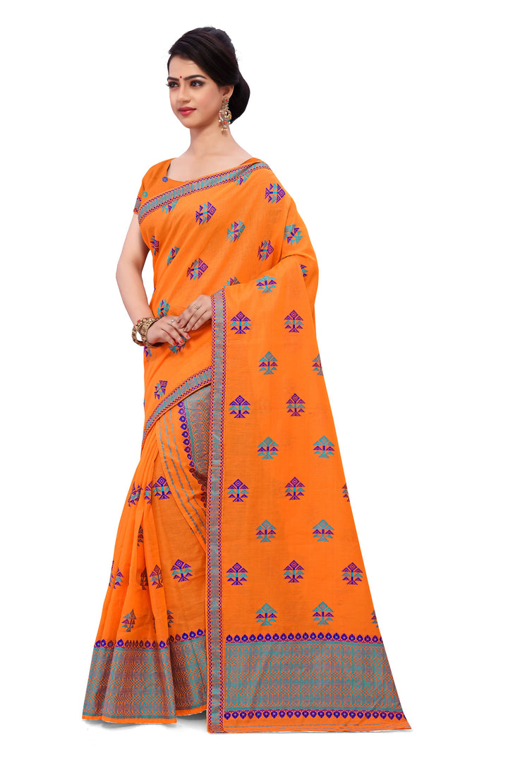 সূতাৰ- কাম (Dhaga-Work) এ চি কটন মেখলা চাদৰ