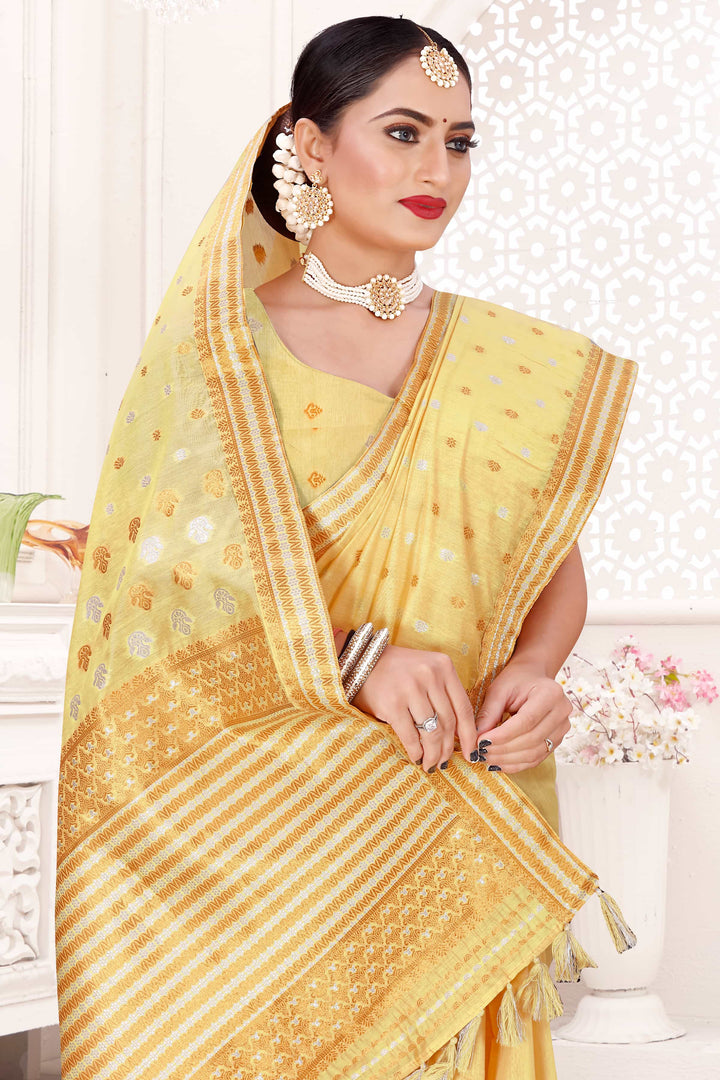 AC Cotton* Woven Assamese Saree