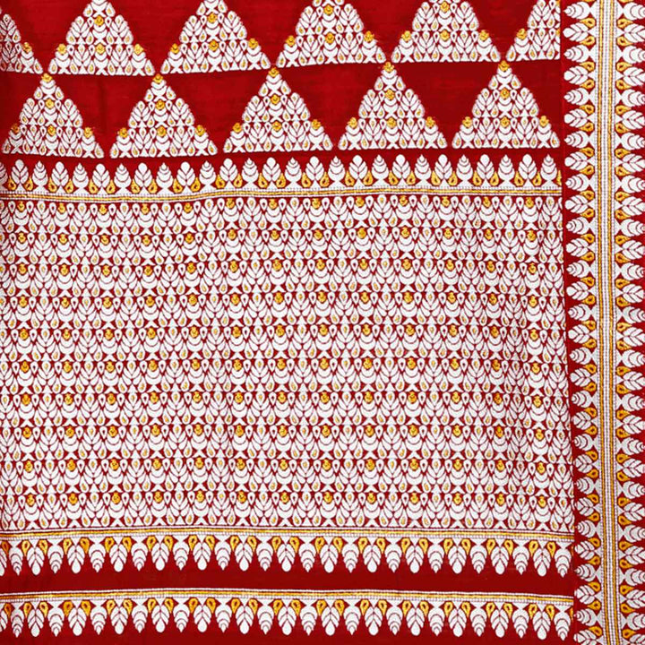 Weaving Dhaga Work AC Cotton* Mekhela Sador - Temple Buta
