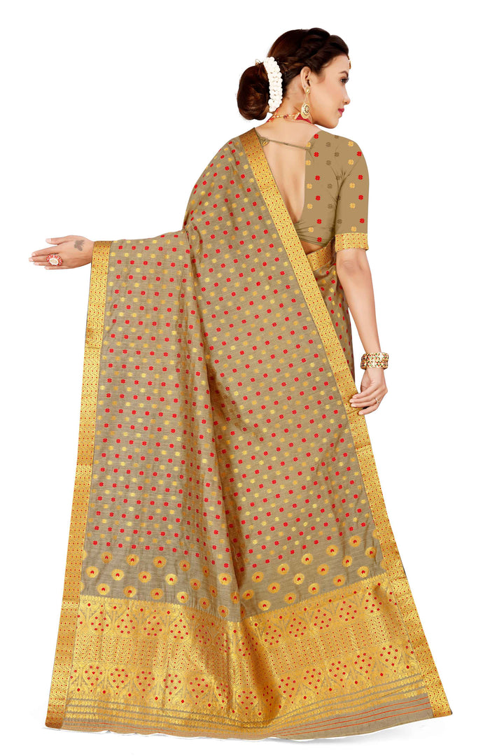 Gold Jari AC Cotton* Mekhela Chador