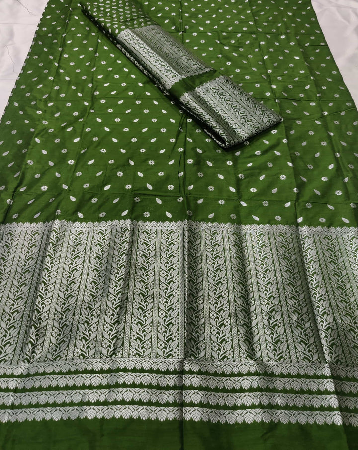 Silver Jari Super Cotton* Mekhela Sador