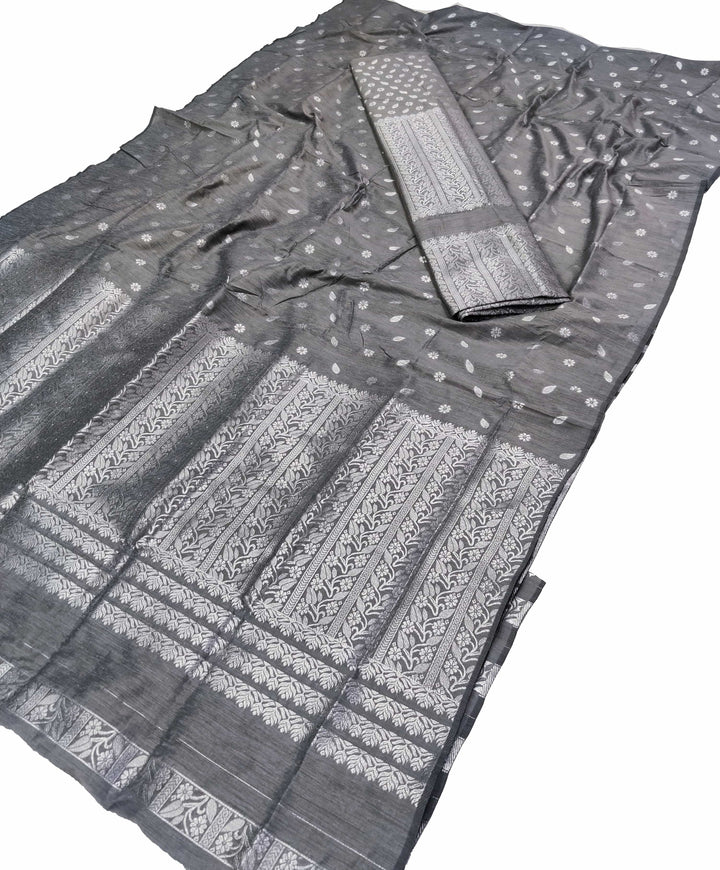 Silver Jari Super Cotton* Mekhela Sador