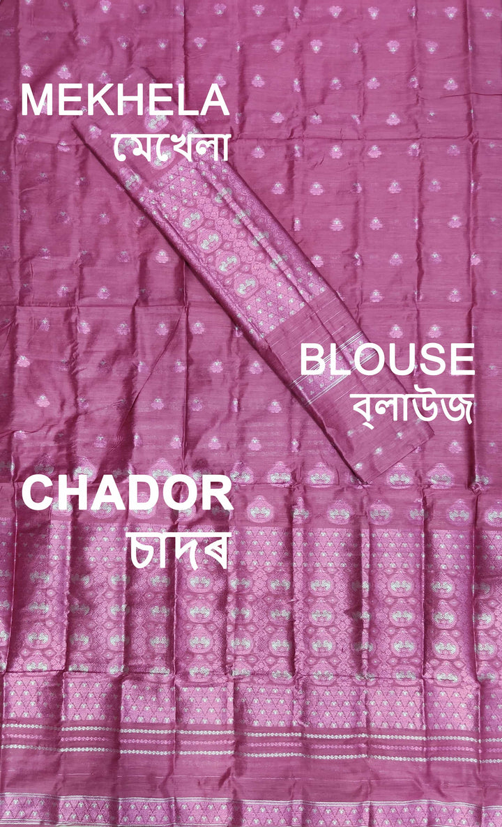 ৰং কৰা গুনা এ চি কটন মেখলা চাদৰ