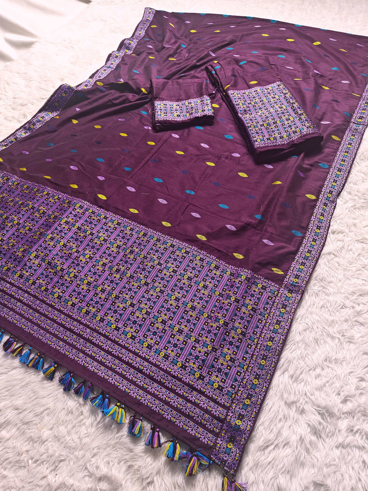 Ready-To-Wear Multi-Dhaga Work Super Cotton* Mekhela Sador